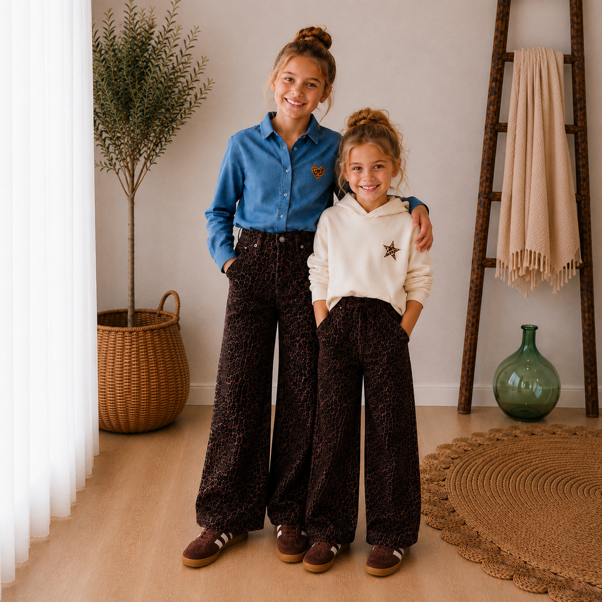 Jean Leopard Marron