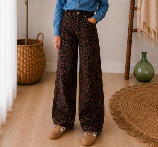Jean Leopard Marron